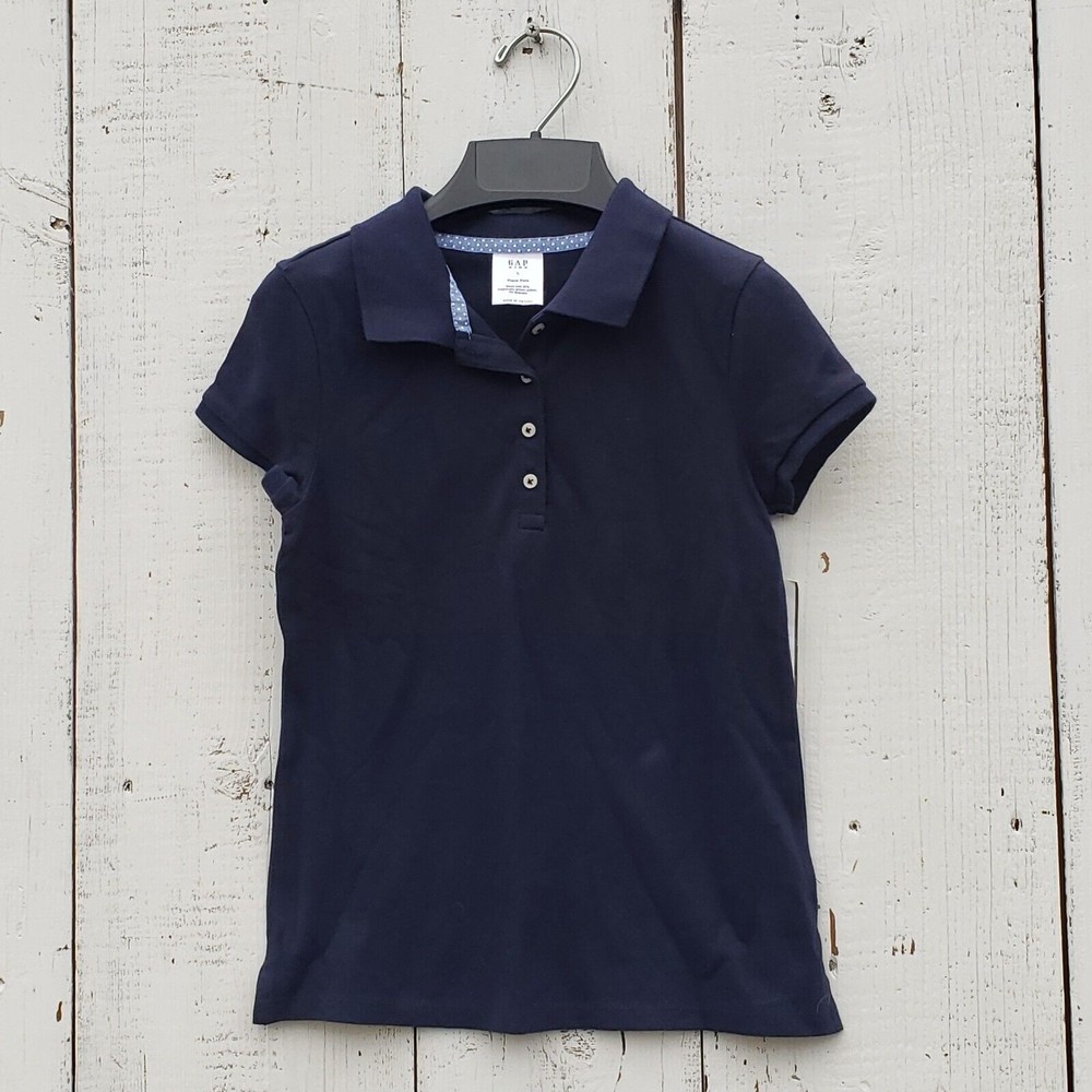 Gap Kids Girls Size L NEW Blue Navy Polo Collared Dress Shirt